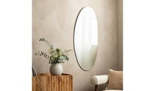 Black Frameless Irregular Wall Mirror 120x50mm For Hallway Bedroom UK
