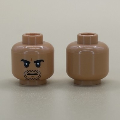 Lego Star Wars/Rebel/ Stubble Beard Nougat Head/ Custom Pad Printed/ GCC/ OM