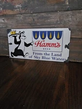 Porcelain Hamms Beer Sign Minnesota Beverage Restaurant Garage Drink Seed Feed