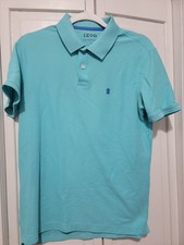 Mens Size Small Izod Advantage Performance Polo Shirt In Aqua Blue