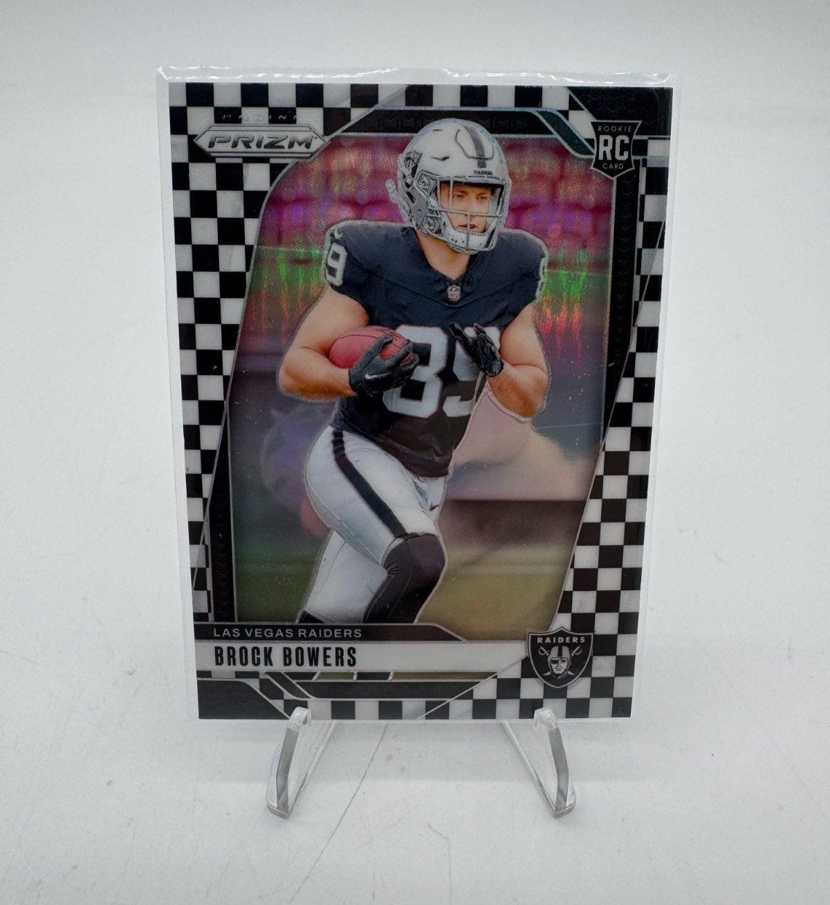 2024 Panini Prizm - Rookies Brock Bowers #315 Black & White Checker Prizm (RC)