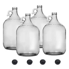 Home Brew Ohio One Gallon Glass Jug with 38mm Polyseal Cap Set of 4