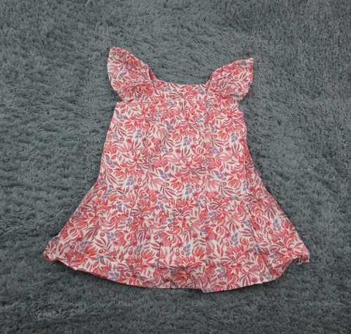 MNG Dress Girls 8 Red Floral Flutter Sleeve Square Neck Knee Length Cotton NWT