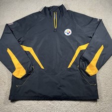 NFL Steelers Reebok Onfield Half Zip Windbreaker W/Zipper Sides Men  s XL