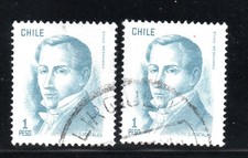 CILE 2 Portali 1 peso francobolli LIRQUEN francobollo raro #E26