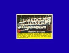 Brooklyn Dodgers Team Card 1956 Topps #166 - Name Centered - Mint