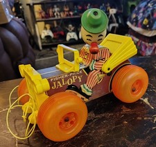 Vintage Fisher-Price Jalopy Clown Pull Toy 1960's Working