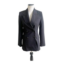 NWT & Other Stories Women Black Double Breasted Blazer Size 2 Professional Lux