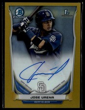 2014 Bowman Chrome #BCAP-JU Jose Urena Prospect Autographs Gold Refractor #/50