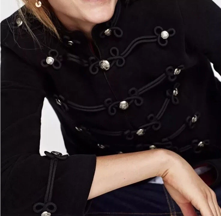 Velvet military jacket shop zara