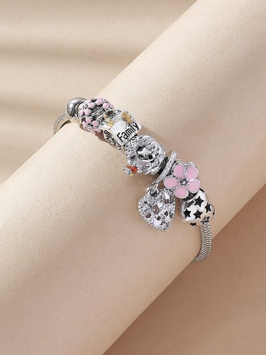 Heart and Flower Charm Bracelet Fashion Jewelry Accessories for Women Jewelry - Picture 2 of 5