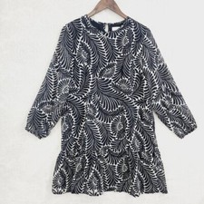 Loft Paisley Long sleeve Chiffon Tunic Mini Dress MP Textured 1428C