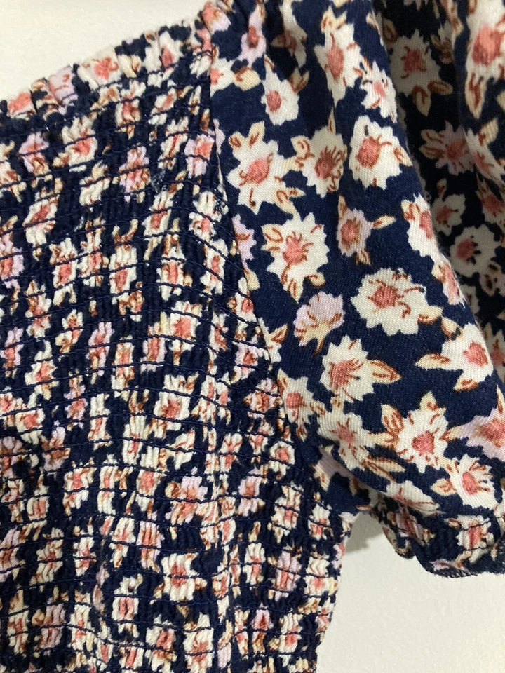 Vestido Campesino Arizona Floral Azul Talla Juvenil Pequeño Foto 3 de 4