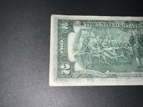 1976 Two 2 Dollar Bill Note Error Miss cut & Die Break Richmond VA. Green Seal - Picture 9 of 12