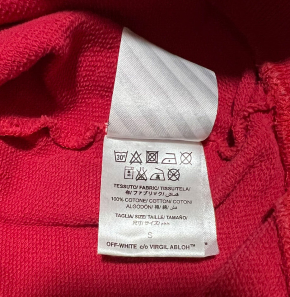 Off-White Diagonal Brush Oversized Red Sweatshirt… - image 4