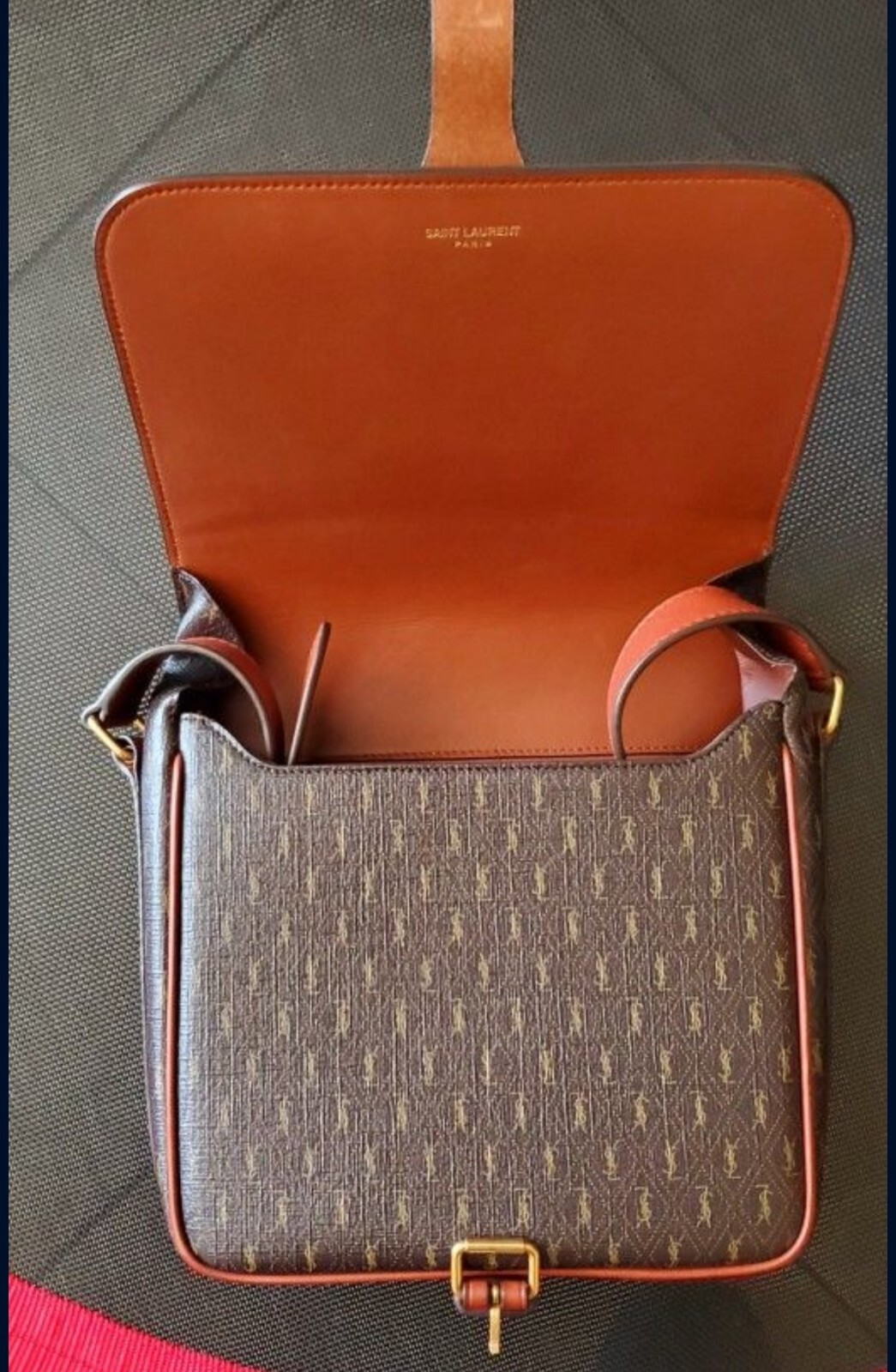 Borsa messenger Saint Laurent Le Monogram borsa fibbia media tela e pelle