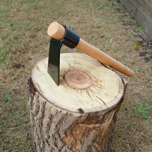 Felled Woodworking Adze Axe - Flat Headed Hand Adze Woodworking Tool Log Carving Tools, 18 inch Handle