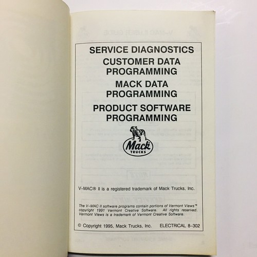 Mack Truck V-MAC II Operator User Guide Owner Operation Maintenance Manual 1995 - Picture 2 of 7