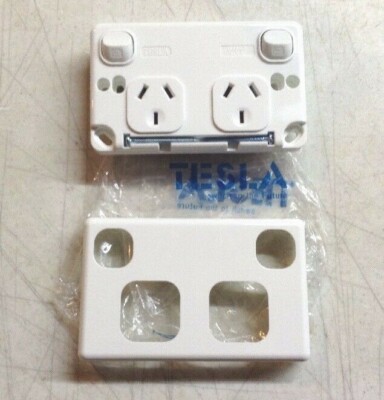 TESLA POWER POINT GPO OUTLET WGP02D 250V/10A AC ONLY DOUBLE POLE CONSTRUCTION RV