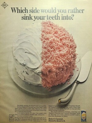 Baker's Angel Flake Coconut Kankakee IL Recipe Booklet Vintage Print Ads 1969