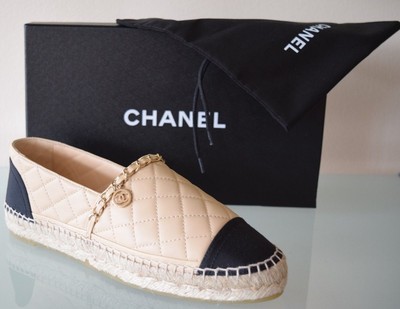 chanel grosgrain espadrilles