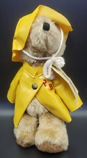 Vintage 1981 Paddington Bear Eden Toys Plush Yellow Raincoat Slicker Hat 9"