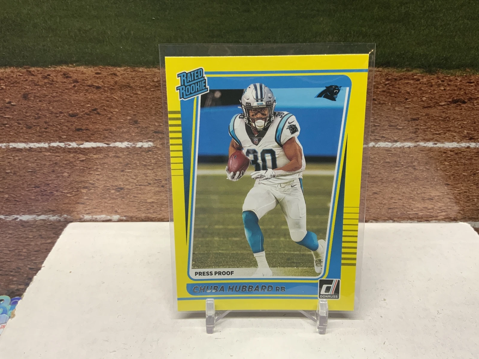 Chuba Hubbard 2021 Donruss #287 Press Proof Yellow Carolina Panthers