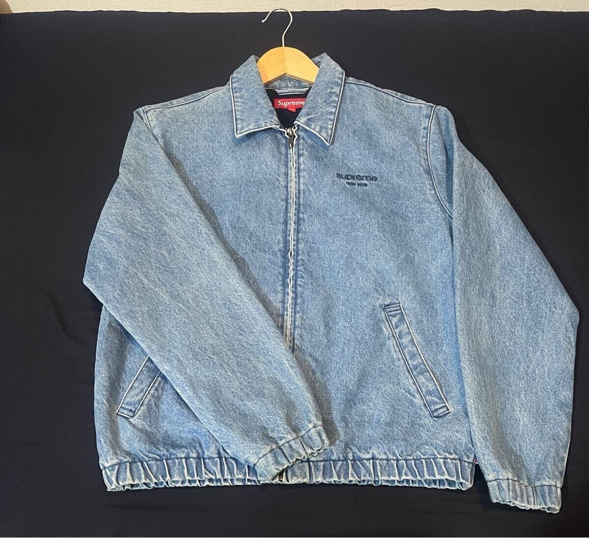 Supreme Denim Harrington Jacket 16fw Classic Logo Zip Up Supreme Denim Harrington Jacket 16fw Classic Logo Zip Up