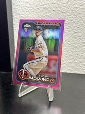 Jordan Balazovic 2024 Topps Chrome #198 Pink Refractor Rookie Card (RC) Twins