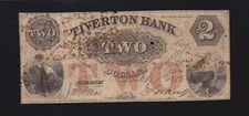 US $2 Rhode Island Tiverton Bank Obsolete Currency F-VF Durand #2237