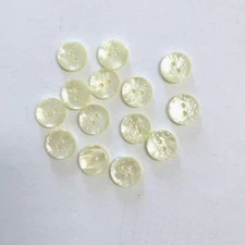 24 Buttons Pearlized Off White Cream Plastic 2-Hole Sew Sewing 15 mm WH35