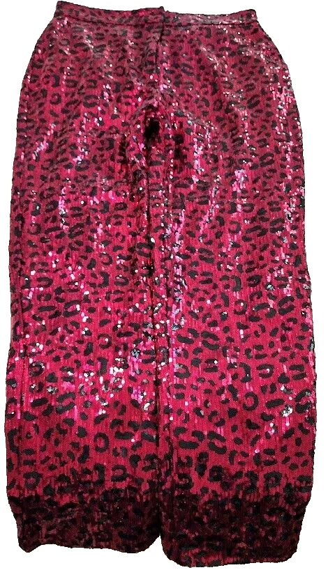 Pantalones Pantora Leopardo Para Mujer Grandes Stacy Lentejuelas Rosa Punk Rock
