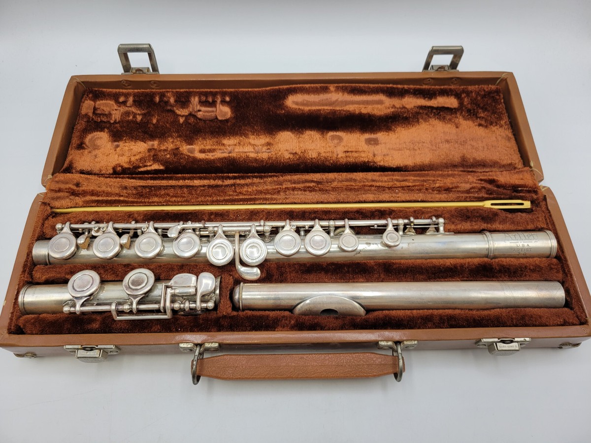 🌟 VINTAGE Artist Artley USA 7-0 SILVER FLUTE with Case
