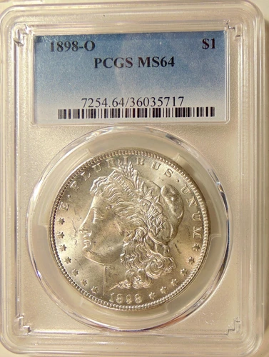 1898-O Morgan Silver Dollar - PCGS MS64 - Better Date - Beautiful Ch. BU Coin