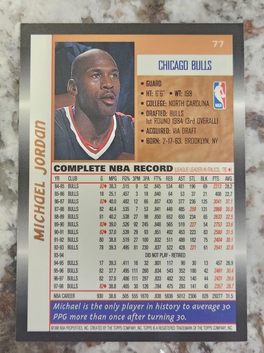 1998 Michael Jordan #77 Topps | eBay