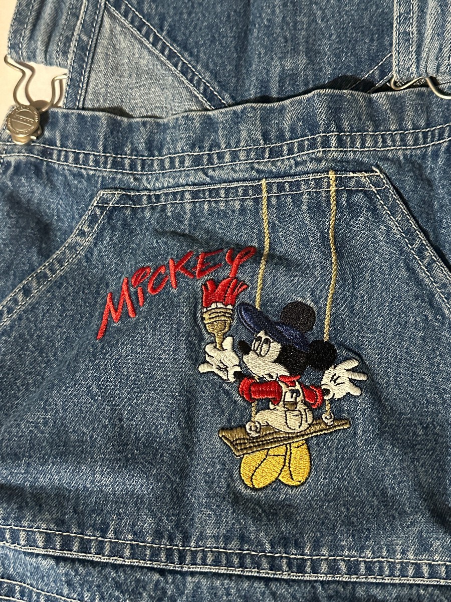 Vintage Disney Overalls Painter Mickey Mouse Unlimited Embroidery
