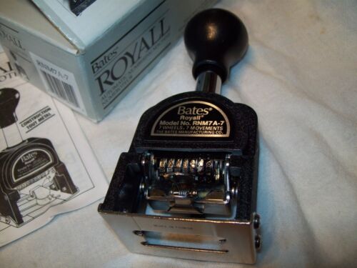 Bates Royall Automatic Numbering Machine RNM7A-7 With Box and Instructions - Picture 2 of 7