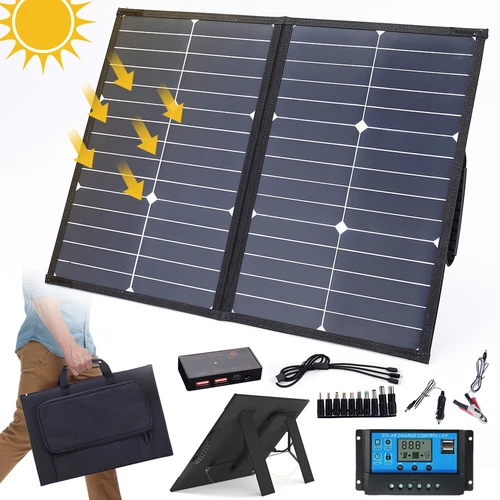 100W Foldable Solar Panel Kit + 100A Controller Camping Charger Power Station RV - Picture 4 of 21
