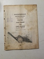 Vintage John Deere Predelivery Instructions No 227 Corn Picker Two-Row Mounted