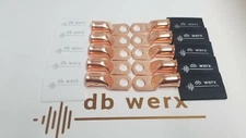(10) 2/0(oversized 1/0 car audio wire) Copper Lugs w/ Black/White Heat Shrink