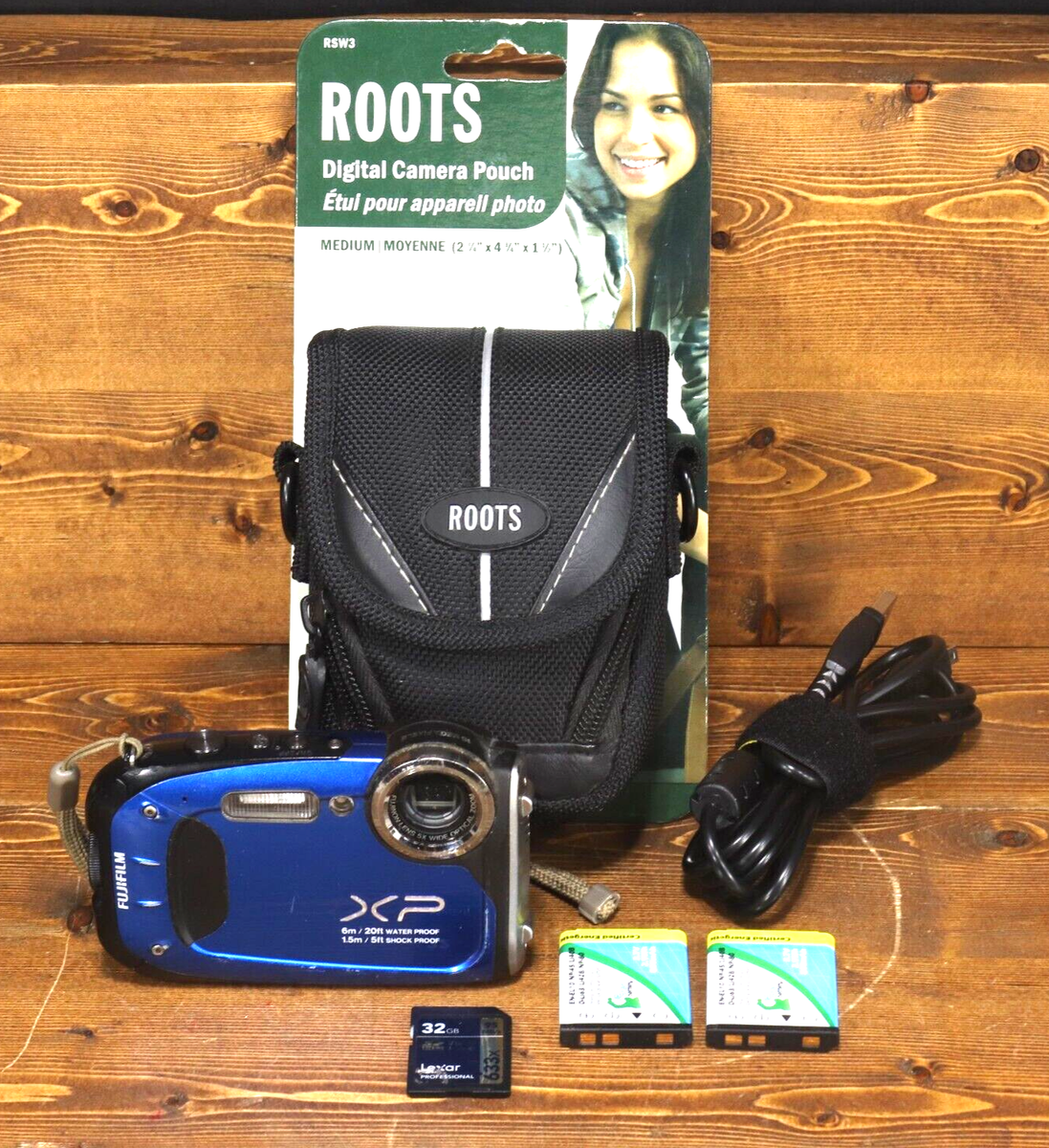 FUJIFILM FinePix XP60 BUNDLE Waterproof Digital Camera Blue 16MP