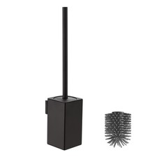 BVL Toilet Brush and Holder Black Toilet Bowl Brush for Ceaning with Stainles...