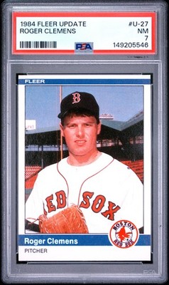 1984 FLEER UPDATE #U-27 ROGER CLEMENS ROOKIE RC PSA 7