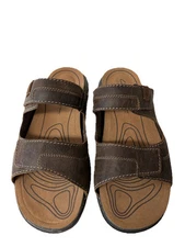 Clarks Crestview Men’s Leather Extreme Comfort Size 10 Brown Easy Slides