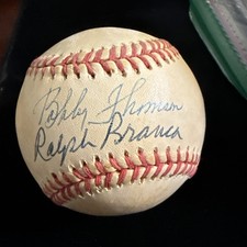 Ralph Branca  Bobby Thomson Autographed ONLB Dual Signatures Baseball