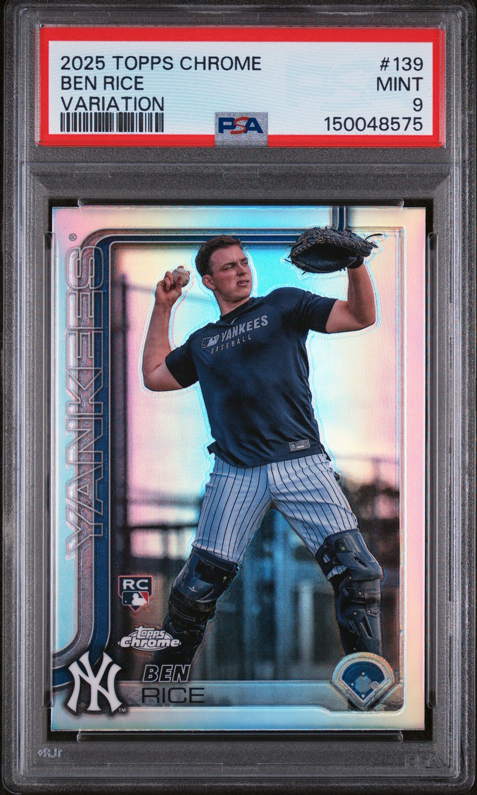 Ben Rice #139 Variation SP 2025 Topps Chrome PSA 9 7725