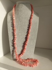 Wunderschöne Vintage lange Halskette aus echtem Rhodochrosit🩷✨️ 74 cm lang