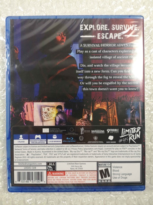 Saturnalia PS4 version physique Limited Run 545 jeu aventure