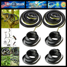 6 Pieces Large Rubber Snakes Realistic Fake Plastic Snake Toys to Keep Birds Awa