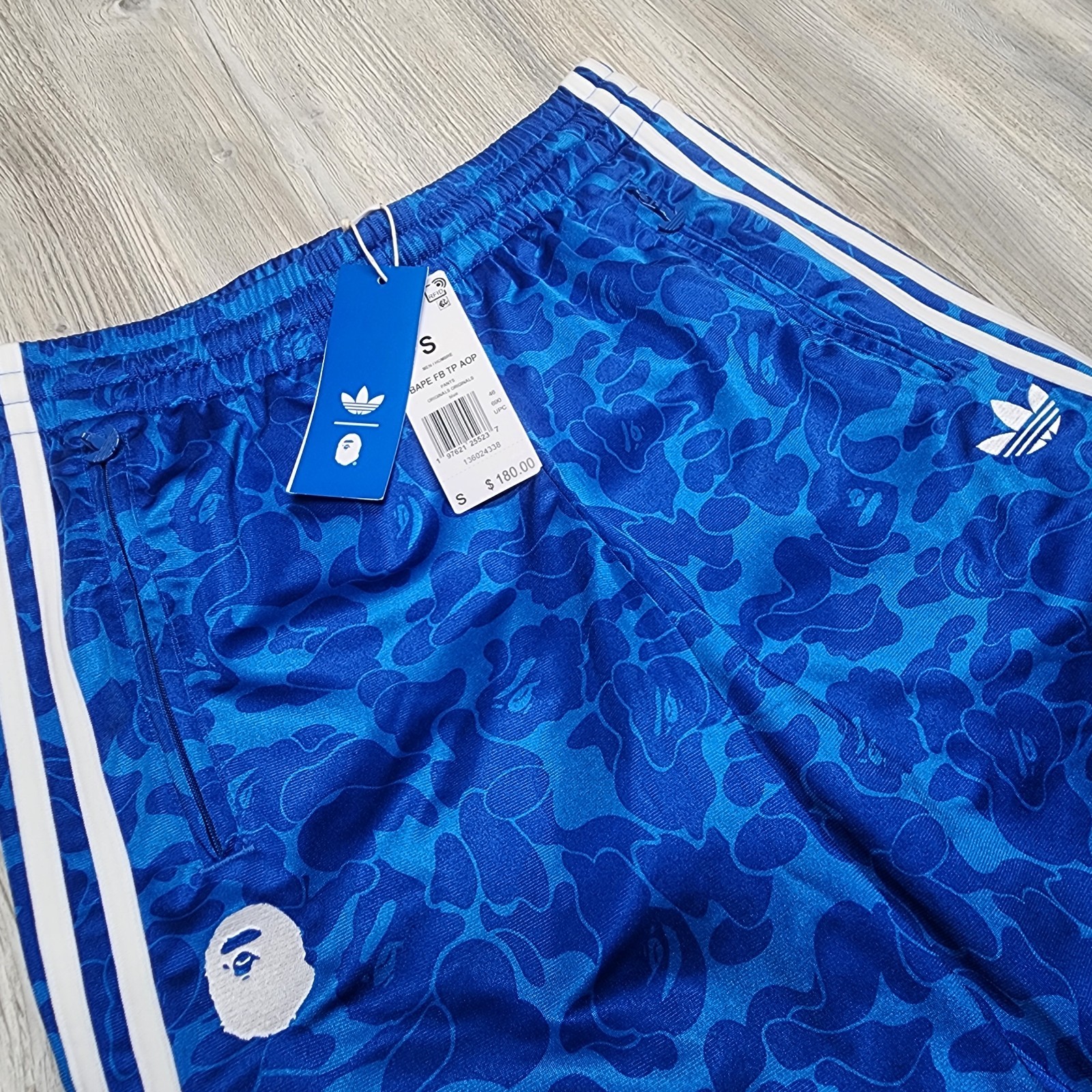Adidas BAPE Firebird Track Pants Blue Camo Mens Size S New JN7126 thumbnail 5